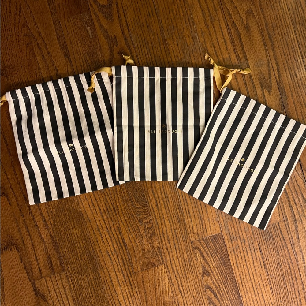3 Lele sadoughi Headband dust bags black white stripe